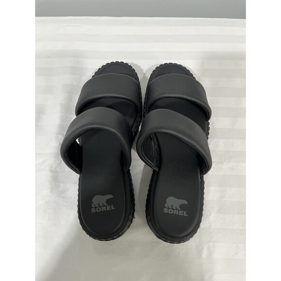 Sorel Ona Streetworks Platform Mid Heel Sandals Black Women’s Size 9 NWOB - Picture 9 of 11